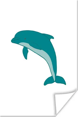Produktbild von MuchoWow® Poster Delfin - Kinder - Weiß - Jungen - Mädchen 60x90 cm - Wanddekoration