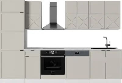 Image de Cuisine Vicco Fame-Line GrisBeige/Blanc 300cm , PT Marbre, Model 50544
