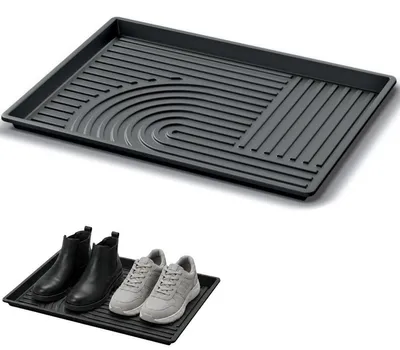 Produktbild von Keden Tassy Dry Pad Schuhabtropfschale klein, Schuhwanne aus Kunststoff, Schwarz, 49,2 x 36,2 cm