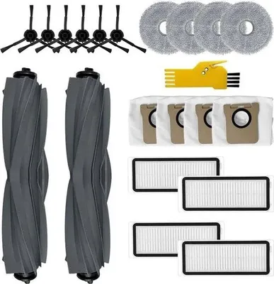 Produktbild von Dreame L20 Ultra robotstofzuiger Accessoireset für 20 Ersatzteile: 2 Seitenbesen, 4 Filter, 6 Seitenbesen, 4 Schwammtücher und 4 Staubbeutel.