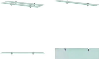 Immagine prodotto di vidaXL Mensole galleggianti 2 pz. Vetro 80x20 cm 8 mm - Mensola galleggiante - Mensole galleggianti - Mensola a muro - Mensole a muro