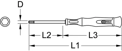 Imagen del producto de Destornillador de precisión ESD para tornillos hexagonales interiores, con punta esférica, 1/4"