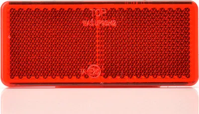 Produktbild von Reflektor rot 96x 42x 6 mm selbstklebend mit Klebeband ECE SAE DOT rechteckig für Anhänger Abschleppwagen und Nutzfahrzeug