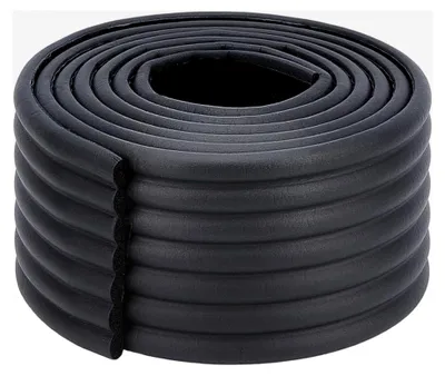 Produktbild von 2 m Schwarze Leiterpolster für Etagenbetten, 80 mm Breite, Antikollisionsstreifen, selbstklebende Polsterung, Traktionsstufen, Eckenschutz mit Klebstoff für Treppenstufen und Möbelecken