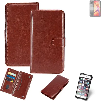 Produktbild von K-S-Trade 360° Hülle kompatibel mit Lava Yuva Pro braun Kunstleder Case BookCase WalletCase Kunstlederederhülle Handyhülle, Rundumschutz Bumper