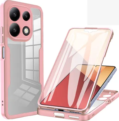 Image de Etui pour Xiaomi Redmi Note 13 4G, étui de protection 360° avec protection d'écran Rose