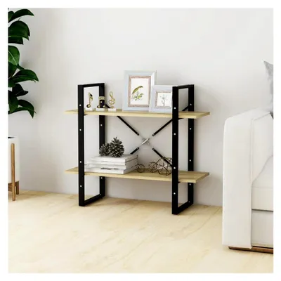 Produktbild von Bücherregale und Standregale, 2-stöckig, Bücherschrank, Sonoma-Eiche, 80 x 30 x 70 cm, Holzwerkstoff