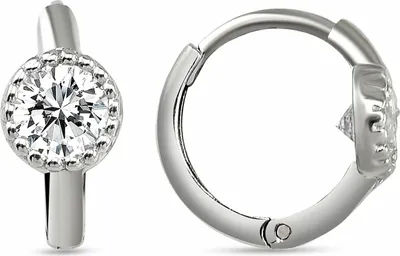 Produktbild von Dkeniz Ohrringe 925/- Sterling Silber 1,3cm Silber Zirkonia weiß 145210001