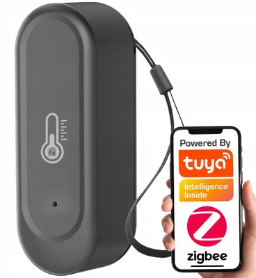 Produktbild von Tuya Außen Temperatur- und Feuchtigkeitssensor Schwarz IP65 ZigBee