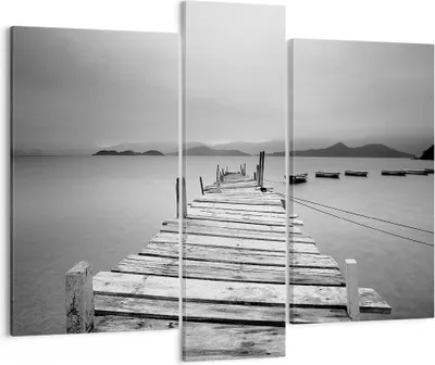 Produktbild von Bild auf Leinwand - Leinwandbild - Brücke See - 95x80cm - Wand Bild - Wanddeko - Wandbilder - Leinwanddruck - Bilder - Kunstdruck - Wanddekoration - Leinwand bilder - Wandkunst - CB95x80-3523