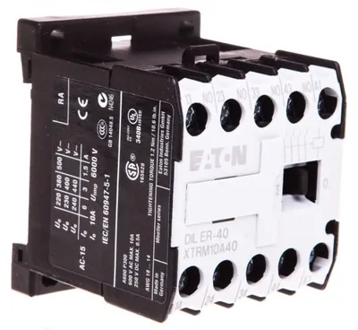 Immagine prodotto di Contattore miniaturizzato Eaton DILER DILER-40(230V50HZ,240V60HZ) 4 contatti NA 230 V/AC 50 Hz/240 V/AC 60 Hz (051759)