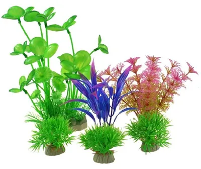 Image de Plantes d'aquarium artificielles - Ensemble de 5 décorations en plastique
