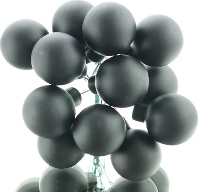 Produktbild von Mini-Weihnachtskugeln Black schwarz am Draht matt Ø 2,5 cm aus Glas - 12er Set