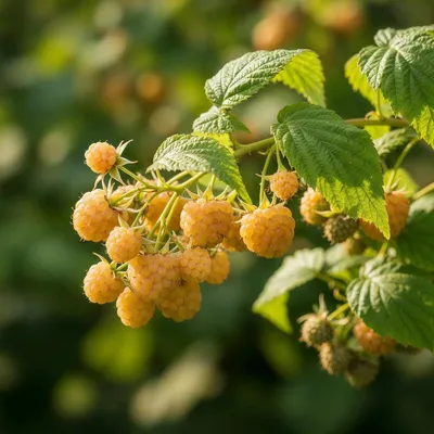 Zdjęcie produktu dla Maliny odmiany Fallgold, kolor żółty - 3 rośliny - odporne na mróz i wieloletnie - prawdziwe rośliny z Holandii - do ogrodu i rabat jadalnych - bez nasion, nie są sztucznie hodowane