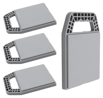 Obrázok produktu pre Podložky pod podpery karavanov 22 x 16 cm, sivé, stohovateľné – sada 4 ks – podložky pod podpery karavanov z vysoko hustotného polyetylénu
