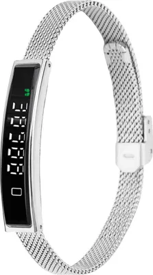 Obrázek produktu pro Chytrý náramek Fitness Tracker Bluetooth 5.3 Náramek pro sledování zdraví Voděodolný pro běhání a jízdu na kole s aplikací Stříbrný
