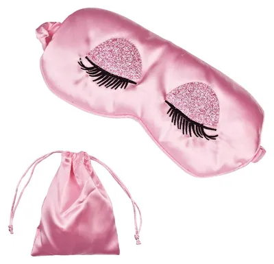 Image de Masque de sommeil, masque pour les yeux en soie pour femmes et hommes, masque de voyage respirant avec élastique, doux pour la peau, masque de sommeil ultra-doux – Rose
