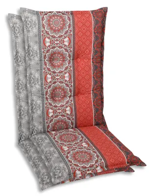 Produktbild von GO-DE Textil, Sesselauflage Mittellehner, 2er Set, Farbe: rot, Maße ca.: 108 cm x 50 cm x 7 cm, Rückenhöhe: 60