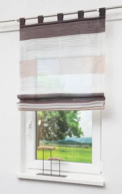 Produktbild von Raffrollo/Raffgardine von Lysel - Evora (BxH) 80cm * 130cm braunbeige