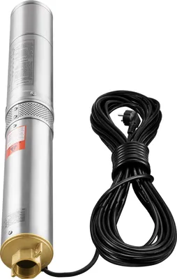 Immagine prodotto di Pompa sommergibile per pozzi profondi, 750 W, 230 V, 60 Hz, 7,1 m³/h di portata massima, 75 m di prevalenza massima, con cavo di alimentazione di 9,1 m, pompa per acqua in acciaio inox per uso industriale, irriguo e domestico.