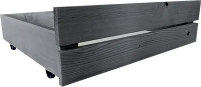 Produktbild von Lermowood Schubladen-Set für Palettenbett M2 Grau 30cm- Massives Kiefernholz auf Rollen