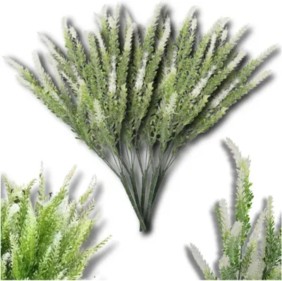 Immagine prodotto di Camerazar Fiori artificiali bianchi 12pcs lavanda bouquet decorativo