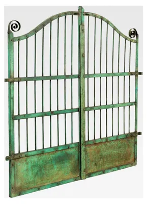 Produktbild von Gartentor aus Metall 115x6x115 cm - Doppelflügeltor für Doppelstabmattenzaun - Vintage-Design