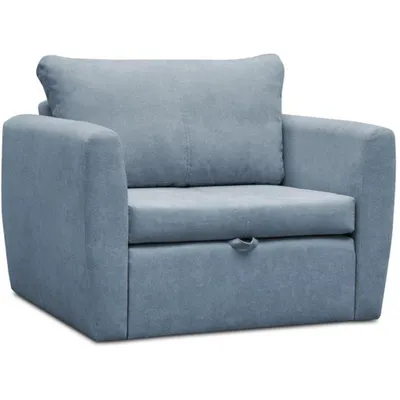 Produktbild von Schlafsessel LUNA, Blau, Loungesessel mit Bettfunktion, Bettkasten, Veloursstoff