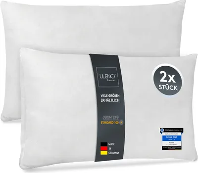 Produktbild von LILENO HOME 2er Set Kissenfüllung 30x50 cm - 40°C waschbares Innenkissen geeignet für Allergiker - Polyester Kisseninlet als Couchkissen, Sofa Kissen, Cocktailkissen und Kopfkissen