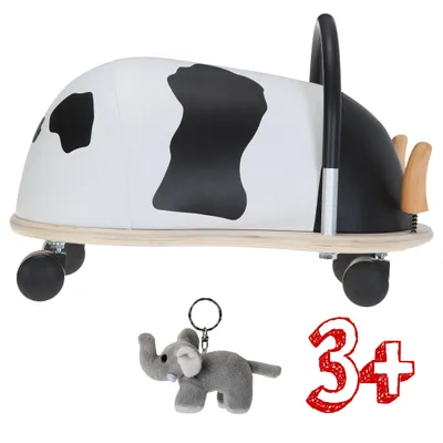 Produktbild von Rutscher Set 2 Teile  Wheely Bug Rutschfahrzeug  Mädchen Jungen Kinderrutschfahrzeug Kinderab 3+ Jahren Wheelybug Groß Kuh + Elefant Figur