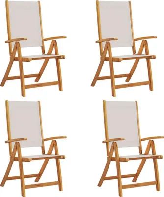 Immagine prodotto di vidaXL Sedie da giardino 4 pz. Pieghevoli in legno massiccio di acacia e textilene