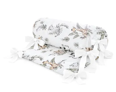 Produktbild von Nestchen Bettumrandung 180x30 cm – Kopfschutz für Babybett, Beistellbett & Laufgitter, Baumwolle, Safari