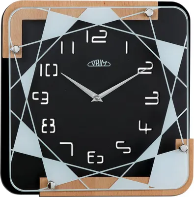 Produktbild von PRIM Today Wanduhr Metall Schwarz 30 x 30 cm arabische Ziffern