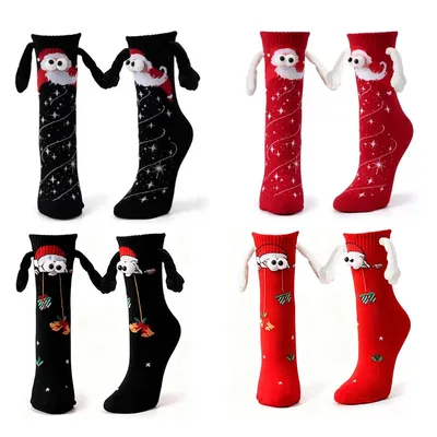 3 Paar Weihnachtssocken Für Damen – Kuschelige, Flauschige Haussocken Mit Weihnachtsmotiven, Perfekt Als Geschenk Oder Deko
