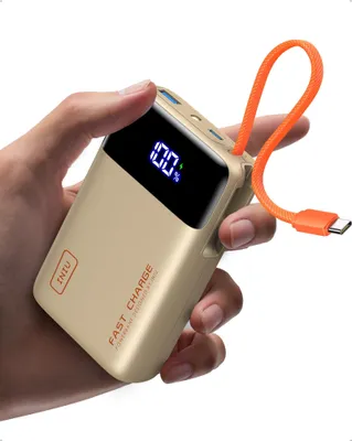 Image de Batterie externe INIU de 45W, ultra-compacte, avec une capacité de 20000 mAh et un câble USB-C intégré