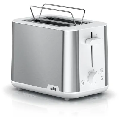 Produktbild von Braun HT1510 WH PurShine 2-Scheiben-Toaster 900 Watt Brötchenaufsatz
