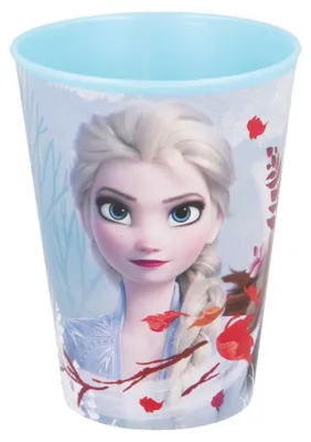 Immagine prodotto di 4 x tazza per bambini 260 ml Frozen in vetro plastica senza BPA - regalo ragazze (4 x Frozen)