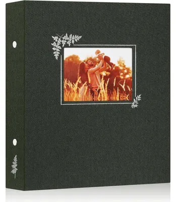 Produktbild von Fotoalbum 400 Taschen Leinen Grün 11,5x15 cm Einsteckalbum Vertikale Bilder