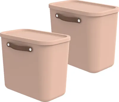 Produktbild von Rotho Aufbewahrungsbox 2er-Set 25L Maloja - Kunststoffbox 40 x 23,5 x 34 cm - Box mit Deckel - Stapelbox sicher verschließbar - Plastikbox