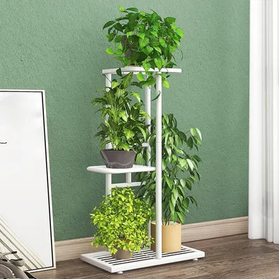 Image de Étagère métallique à 3 niveaux, idéale pour les plantes, pour intérieur et extérieur