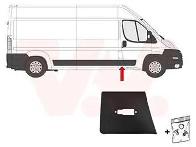 Produktbild von VAN WEZEL Seitenschutzleiste vorne rechts B-Säule 1652408 für OPEL Movano C Kastenwagen (U9) für FIAT Ducato Kastenwagen (250, 290) Ducato Bus