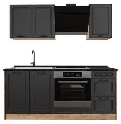 Immagine prodotto di Cucina monoblocco Vicco R-Line Antracite country/Rovere dorato 180 cm senza piano di lavoro, Model 67805