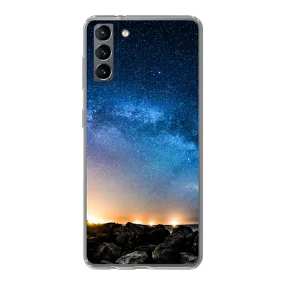 Produktbild von MuchoWow® Handyhülle Schutzhülle Hülle für Samsung Galaxy S21 Plus Galaxie - Universum - Sonne - Jungen - Mädchen - Kinder Silikon Softcase Handy Hülle - Handy-Tasche