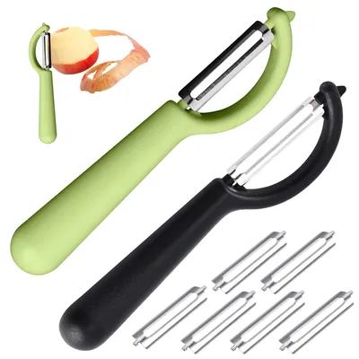 Sparschäler-Set 2 Stück mit 6 Ersatzklingen, ergonomisch