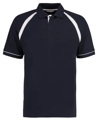 Produktbild von Kustom Kit Oak Hill Herren Polo-Shirt, Kurzarm FK450 (M) (Marineblau/Weiß)