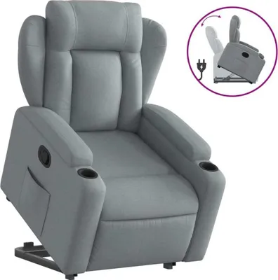 Image de vidaXL Fauteuil relax releveur gris clair Tissu