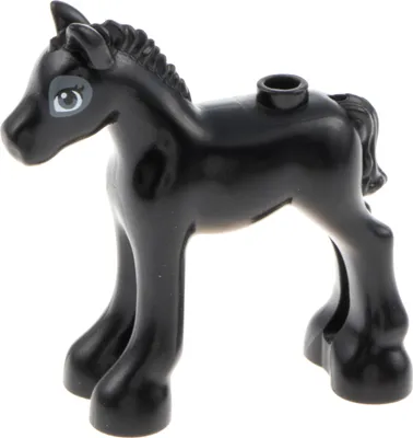 Produktbild von 1x Lego Friends Tier Pferd schwarz Augen grau Fohlen Stute Hengst 11241pb03
