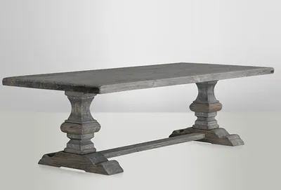Produktbild von Casa Padrino Landhaus Esstisch Eiche Rustic Grey - Barock Stil Tisch Eiche Massiv Massivholz