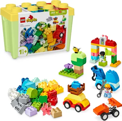Produktbild von LEGO DUPLO Classic Steinebox Autos und LKWs, Spielset mit Fahrzeugen für Kleinkinder ab 1.5 Jahren, kreatives Lernspielzeug, Auto-Spielzeug und Rennwagen-Set 10439