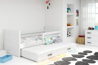 Immagine prodotto di Letto per bambini con letto aggiunto e materasso 80x190 FERGUS - bianco